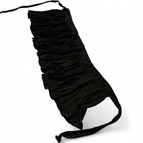 Free People Flowy Feminine Tiered Whimsygoth Coquette Black Wrap Tie Mini Skirt - Picture 2 of 7